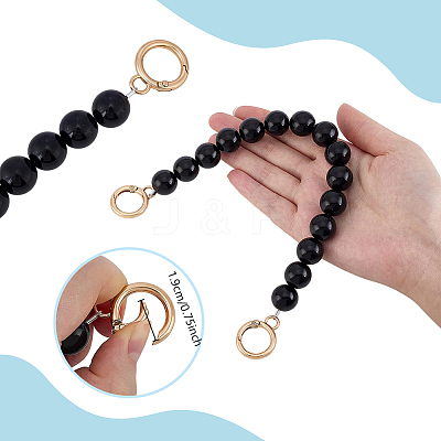 Acrylic Imitation Pearl Round Beaded Bag Handles PURS-WH0002-036-1