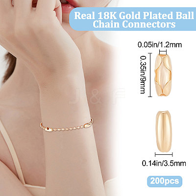 200Pcs Brass Ball Chain Connectors KK-BBC0004-70-1