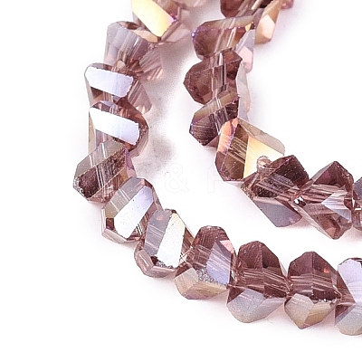 Electroplate Transparent Glass Beads Strands EGLA-Q139-01A-A14-1
