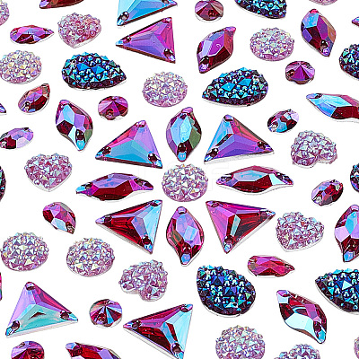 160Pcs 8 Style Sew on Rhinestone RESI-PH0002-04C-1