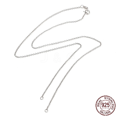Rhodium Plated 925 Sterling Silver Rolo Chains Necklace Making STER-B001-05P-1