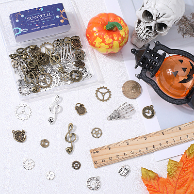 75Pcs 15 Style Tibetan Style Alloy Pendants Sets TIBEP-SC0002-43-1