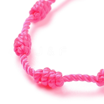 Polyester Braided Knot and Cross Cord Bracelet BJEW-A099-04-1