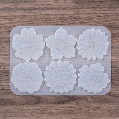 DIY Silicone Flower Pendant Molds X1-AJEW-M228-01-1