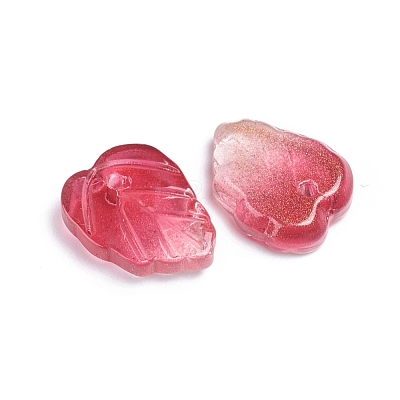 Two-Tone Transparent Glass Charms GLAA-H016-15F-1