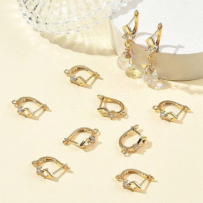 SHEGRACE Brass Micro Pave Cubic Zirconia Hoop Earring Findings XGRQ79327-932G-1