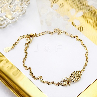 Alloy Pineapple Link Anklets for Women FS-WG8C63D-02-1