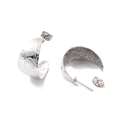 Non-Tarnish 304 Stainless Steel Chunky C-shape Stud Earrings EJEW-P198-05P-1