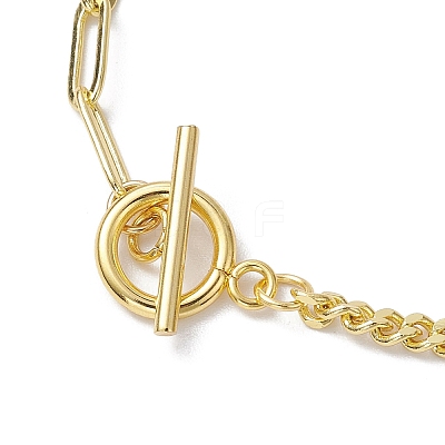 Brass Shell Heart Link Bracelets BJEW-JB10395-1