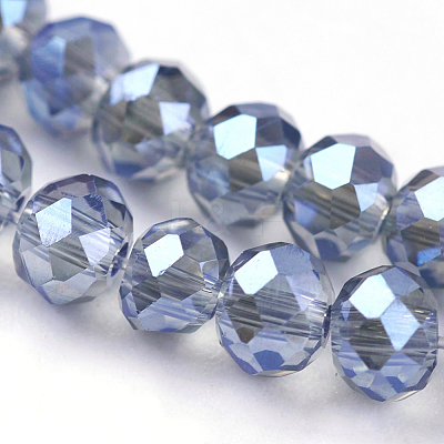 Faceted Rondelle Electroplate Glass Beads Strands X-EGLA-D020-3x2mm-59-1