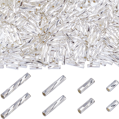1840Pcs 4 Style Glass Twisted Bugle Beads SEED-CN0001-43B-1