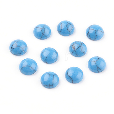Synthetic Blue Turquoise Cabochons G-F528-31-6mm-1