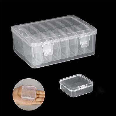 Rectangle PP Plastic Bead Organizer Storage Boxes PW-WG49079-01-1