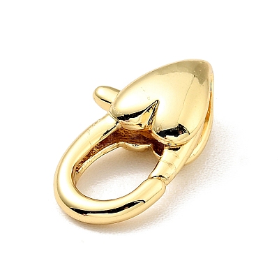 Brass Heart Lobster Claw Clasps X-KK-G416-47G-1