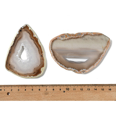 Natural Druzy Agate Slice Cabochons G-F826-E01-1