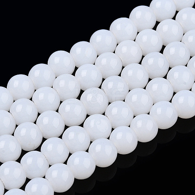 Imitation Jade Glass Beads Strands GLAA-T032-J4mm-01-1