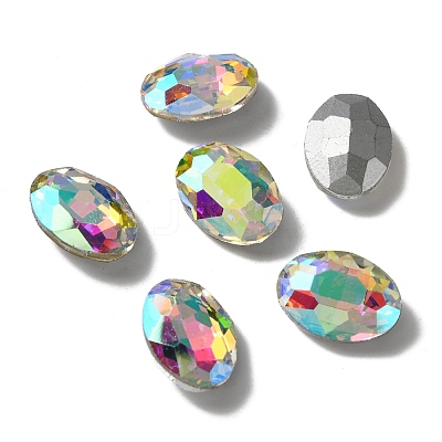 Pointed Back Glass Rhinestone Cabochons DIY-WH0043-57D-01-1