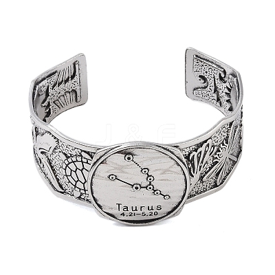 Constellation Alloy Open Cuff Bangles for Women Men LS-BJEW-C064-01AS-05-1