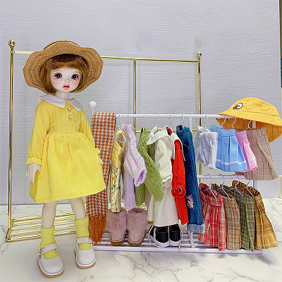 Iron Doll Clothes Rack & Hangers DJEW-FH0001-16B-1