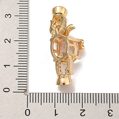 Brass Micro Pave Cubic Zirconia Fold Over Clasps KK-U037-26G-03-1