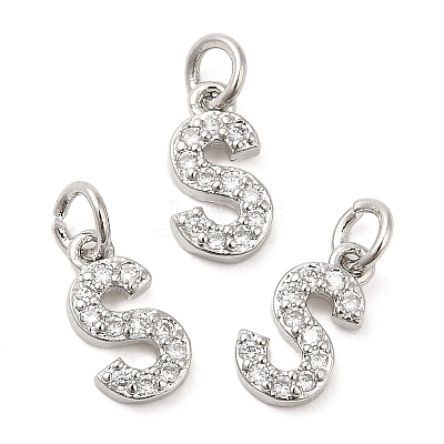 Brass Micro Pave Grade AAA Cubic Zirconia Charms LS-ZIRC-P067-11P-S-NR-1