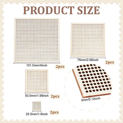 8Pcs 4 Styles Wood Embroidery Board DIY-BC0014-92-1