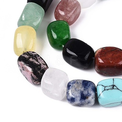 Natural & Synthetic Mixed Stone Beads Strands G-T142-74-1