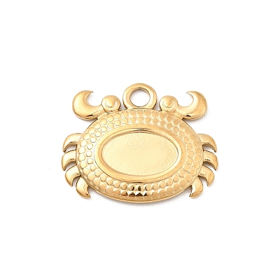 304 Stainless Steel Pendant Cabochon Settings STAS-B113-09G-06-1
