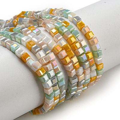 Electroplate Glass Beads Strands EGLA-F121-FR-B02-1