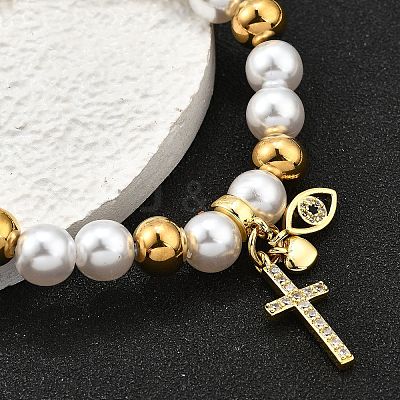Brass Stretch Bracelets BJEW-C098-07A-1