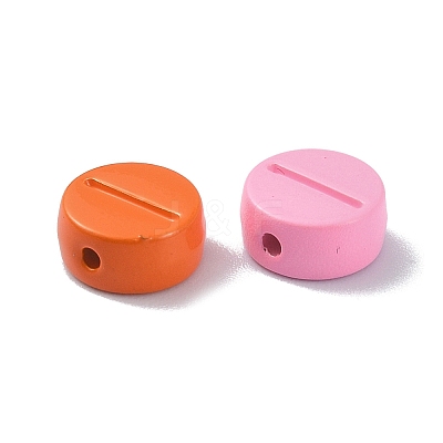 Spray Painted Alloy Beads PALLOY-Q445-07-1