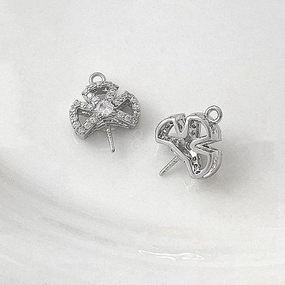 Brass with Cubic Zirconia Peg Bails PW-WG28396-03-1