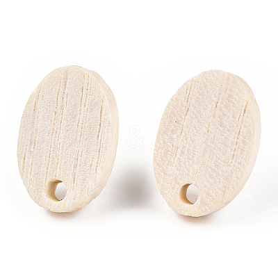Ash Wood Stud Earring Findings EJEW-N017-011-01-1