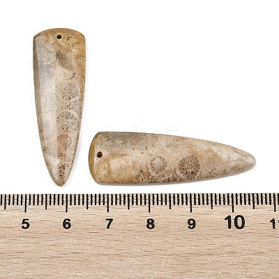 Natural Fossil Coral Pendants G-B187-01C-07-1