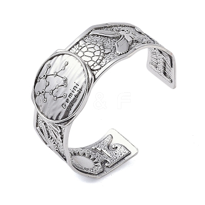 Constellation Alloy Open Cuff Bangles for Women Men BJEW-C064-01AS-06-1