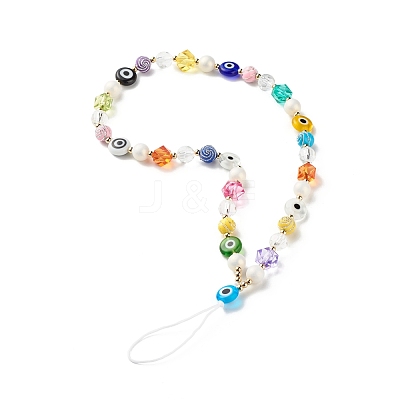 CCB Plastic Beads Mobile Straps HJEW-JM00566-1