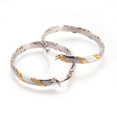 304 Stainless Steel Hoop Earrings EJEW-P173-09GP-1