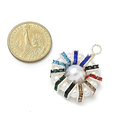 2Pcs 2 Colors ABS Plastic Imitation Pearl Pendants PALLOY-JF04399-1