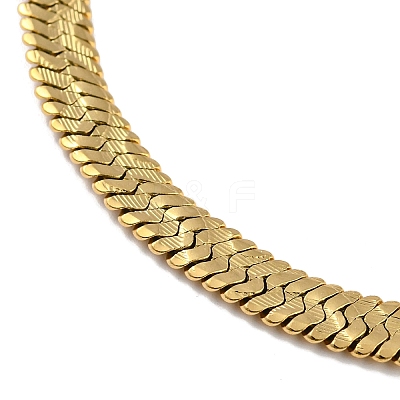 Ion Plating(IP) 304 Stainless Steel Herringbone Chain Bracelet BJEW-D028-02B-02G-1