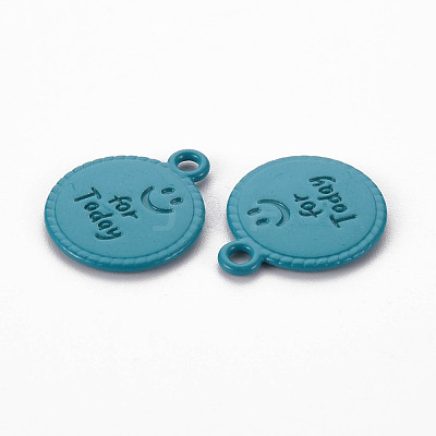 Spray Painted Alloy Pendants PALLOY-Q433-030B-RS-1