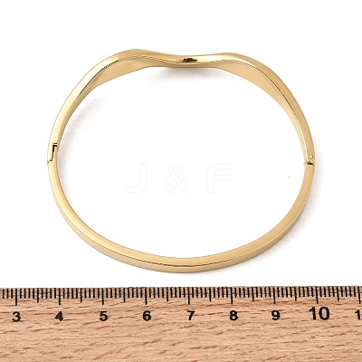 Curved 304 Stainless Steel Hinged Bangles for Women BJEW-B168-07G-1