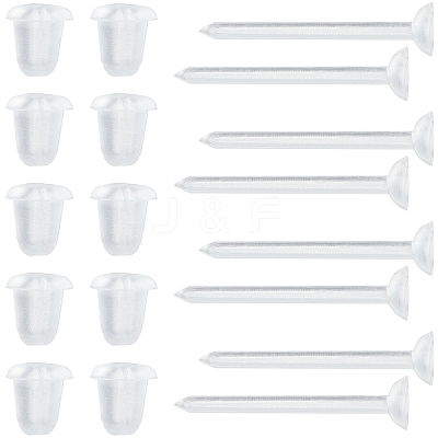 500Pcs Eco-Friendly Plastic Stud Earring Findings KY-SP0001-03A-1