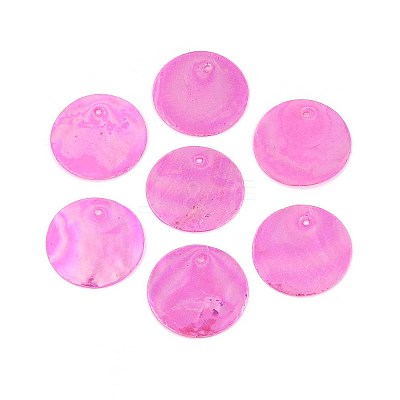 AB Color Plated Capiz Shell Pendants SSHEL-T008-01D-1