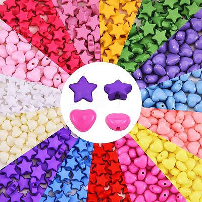 1500Pcs 15 Style Opaque Acrylic Beads SACR-SZ0001-13-1