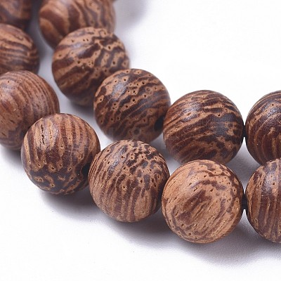 Wood Beads Strands WOOD-F008-03-C-1