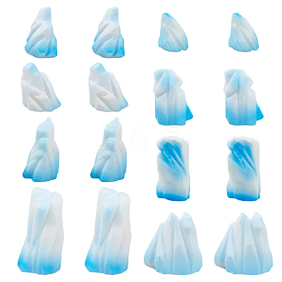 16Pcs 8 Style Resin Iceberg Mini Model DJEW-FH0011-46-1