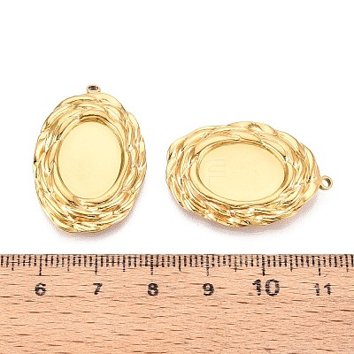 304 Stainless Steel Pendant Cabochon Settings STAS-T067-21G-1