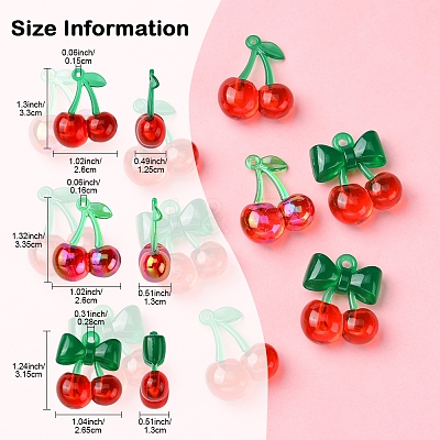 10Pcs 3 Styles Transparent Acrylic Pendants OACR-FS0001-82-1