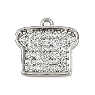 Brass Micro Pave Clear Cubic Zirconia Charms LS-KK-L238-18P-1