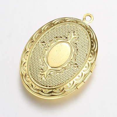 Brass Locket Pendants KK-N0116-054G-1
